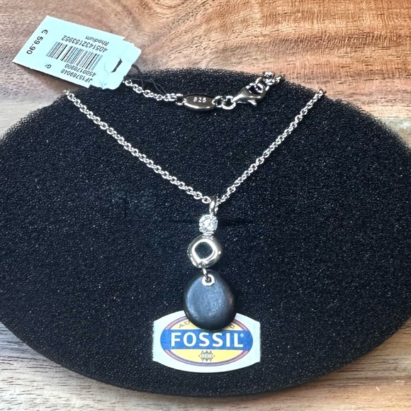 Fossil - 925 Sterling Silver Drop Pendant Necklace - Picture 5 of 10